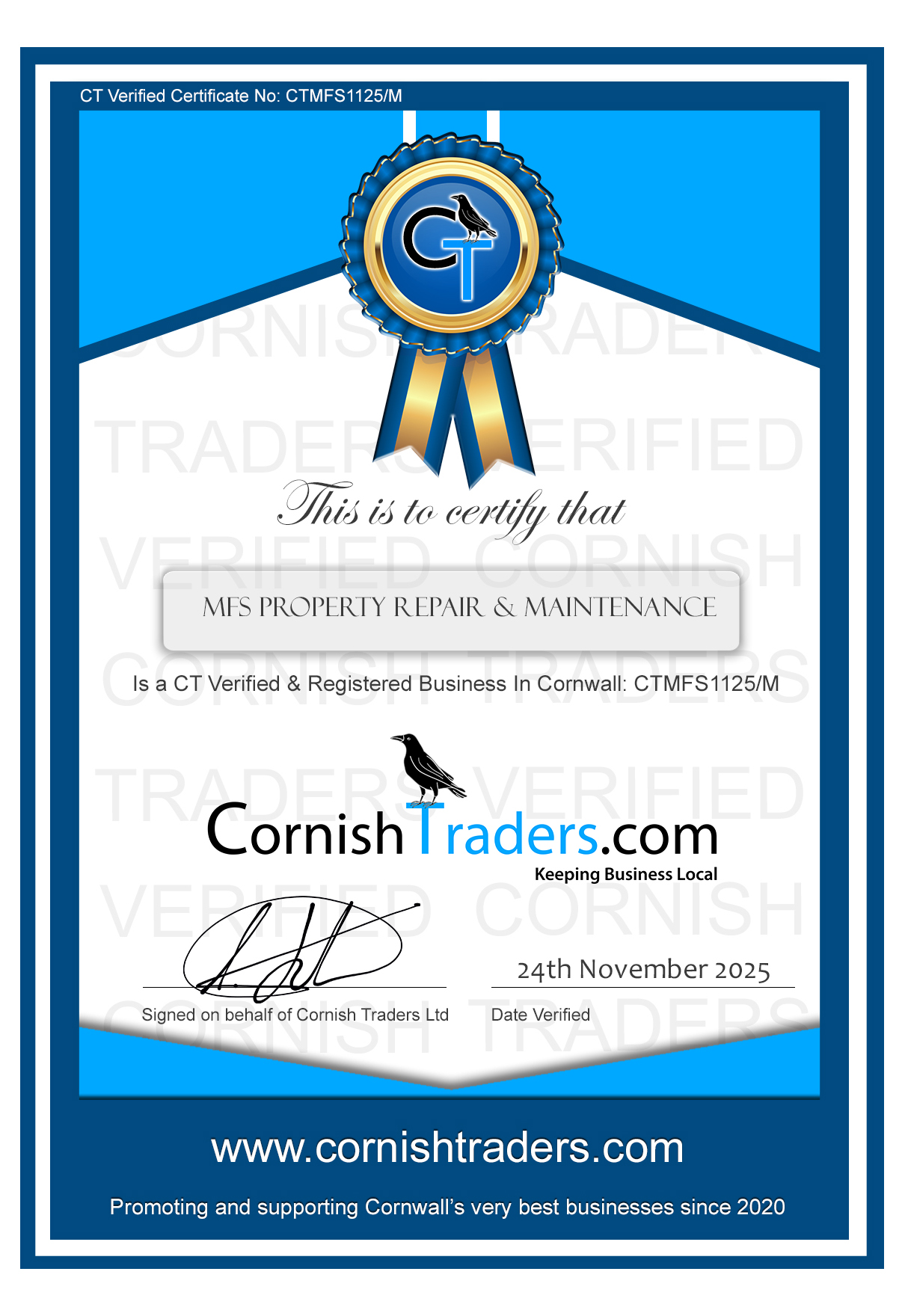 CT Verified Certificate